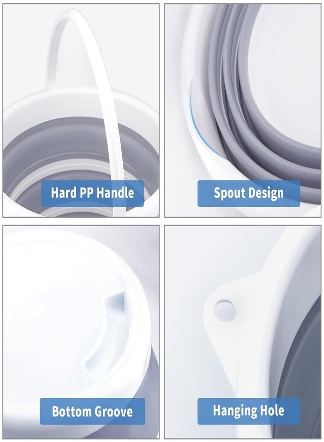 SKYWORK دلو قابل للطي من SKYWORK، دلو بلاستيكي صغير قابل للطي، دلو سيليكون قابل للطي، مناسب للحدائق الخارجية والتخييم وصيد الأسماك وغسيل السيارات (متعدد الألوان) (10 لتر) - Image 5